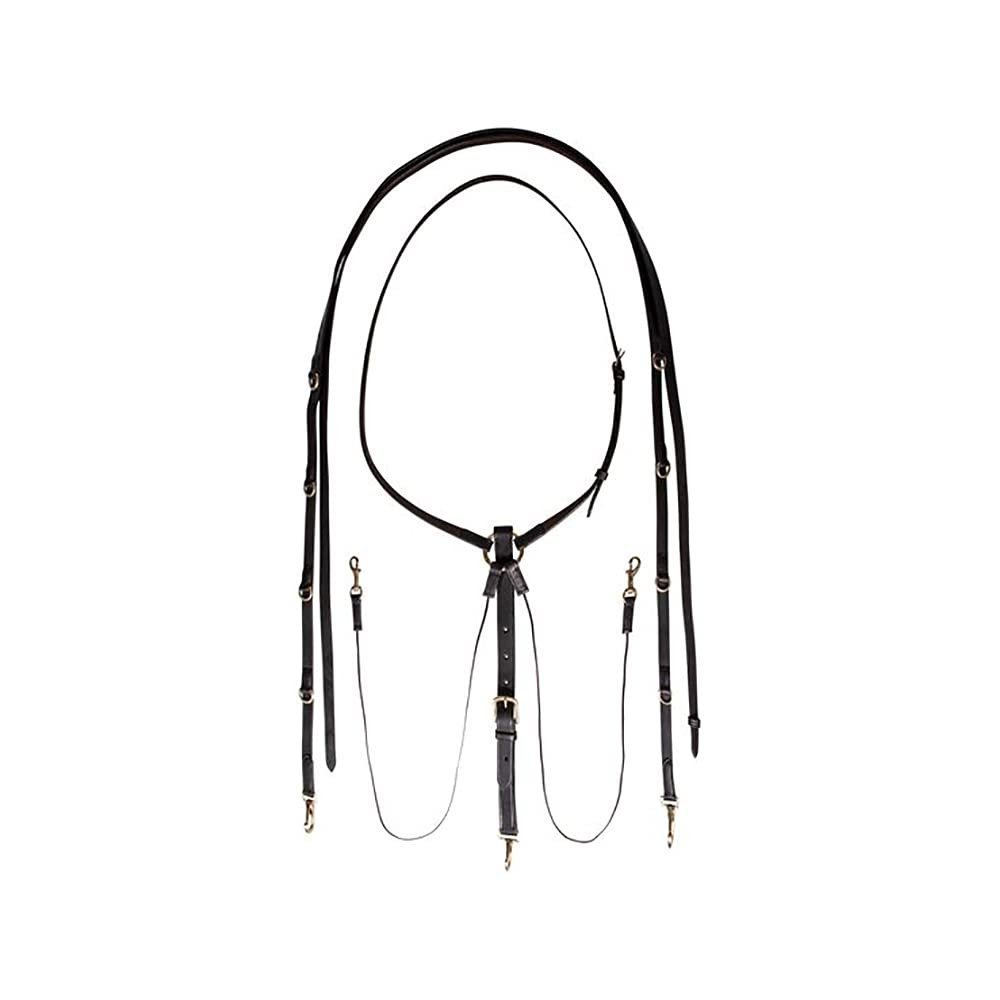 Billy Royal German Martingale | Effortless Headset Training | Durable Mountain Climbing Rope | Includes 7' x 3/4" Wide Split Reins | Brass and Stainless Hardware | Dark Oil Leather Finish