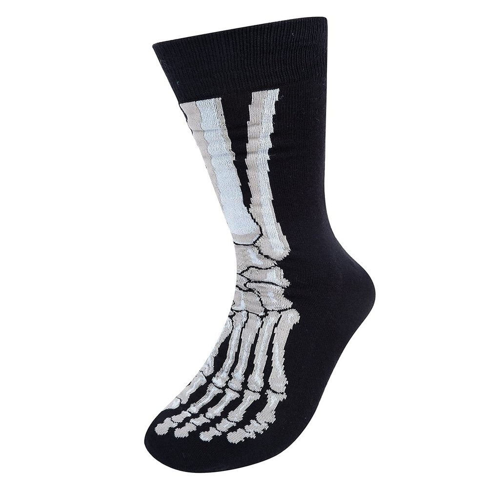 Parquet Halloween Crew Socks for Men and Women - Witches Skeletons Skulls and Jack o lanterns