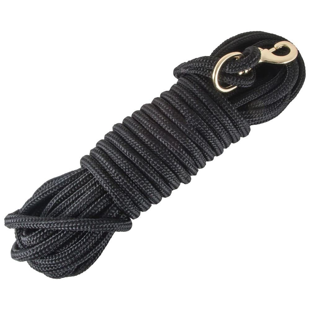 Dura-Tech 50' MCR Horse Lunge Line | Durable Training Line | Comfortable Grip | Ideal for Reducing Joint Stress & Improving Control | Color Black