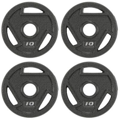 BalanceFrom Powergainz Olympic 2-Inch Cast Iron Plate Weight Plate for Strength Training and Weightlifting,Black POG-AT2IN-10X4