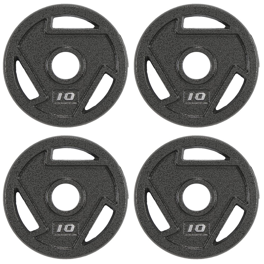 BalanceFrom Powergainz Olympic 2-Inch Cast Iron Plate Weight Plate for Strength Training and Weightlifting,Black POG-AT2IN-10X4