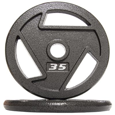 BalanceFrom Powergainz Olympic 2-Inch Cast Iron Plate Weight Plate for Strength Training and Weightlifting, Black POG-AT2IN-35X2