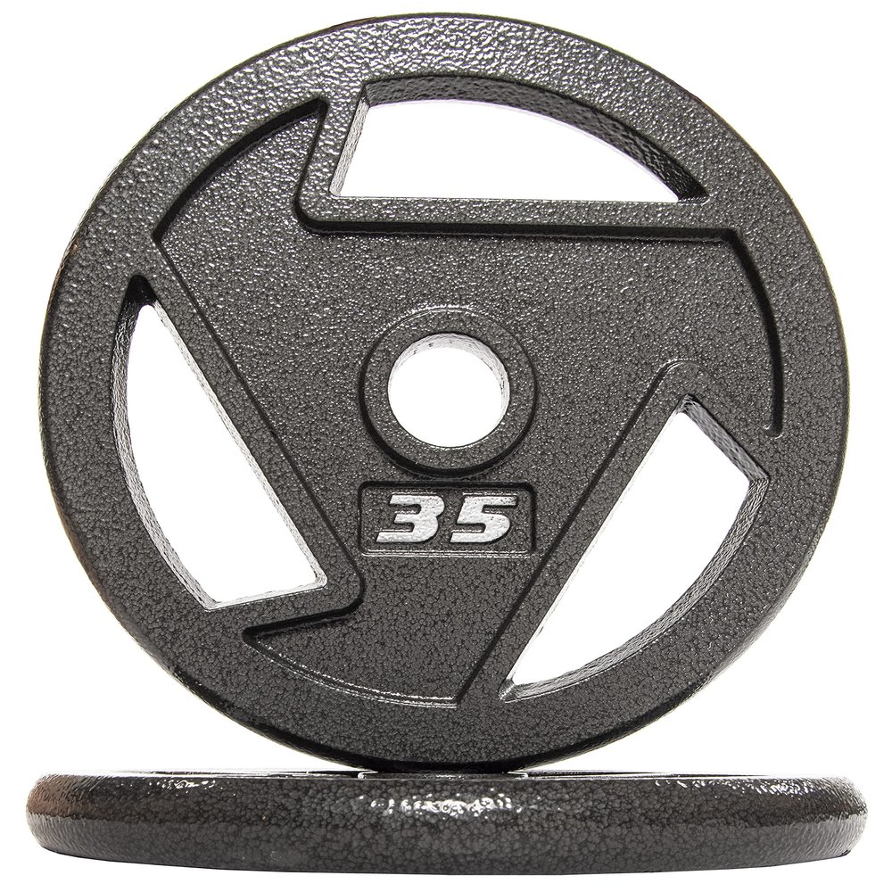 BalanceFrom Powergainz Olympic 2-Inch Cast Iron Plate Weight Plate for Strength Training and Weightlifting, Black POG-AT2IN-35X2