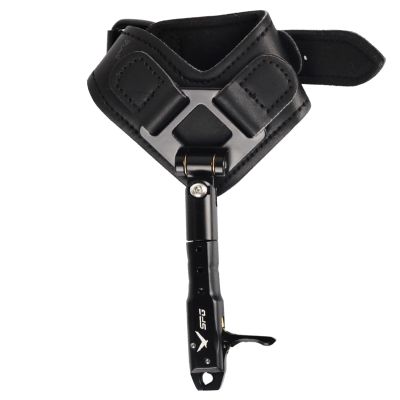 SPG Bow Release for Compound Bow, Comfortable Wrist Strap Archery Release Trigger for Arrow Release, Adjustable Compound Bow Release Aids 360 Rotate Caliper with Foldback Design (Black)
