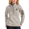 Antigua Women's Oatmeal New Orleans Saints Fortune Half-Zip Pullover Jacket view 1