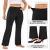 AFITNE Women's Bootcut Yoga Pants with Pockets, High Waisted Workout Athletic Bootleg Pants Flared Work Dress Pants Black - M view 3