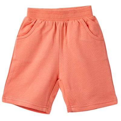 EISHOW 2-7T Toddler Boys Girls Cotton Pull on Shorts Baby Solid Color Summer Sport Active Shorts Beach Shorts Pocket Pants (Light Orange,3-4Y,3 Years,4 Years)