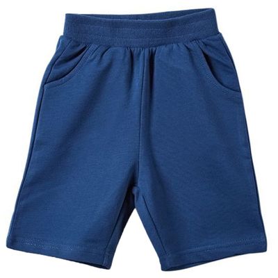 EISHOW 2-7T Toddler Boys Girls Cotton Pull on Shorts Baby Solid Color Summer Sport Active Shorts Beach Shorts Pocket Pants (Dark Blue,4-5Y,4 Years,5 Years)