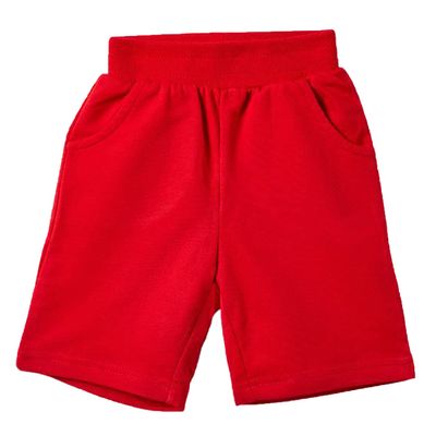 2-7T Toddler Boys Girls Cotton Pull on Shorts Baby Solid Color Summer Sport Active Shorts Beach Shorts Pocket Pants (Red,3-4Y,3 Years,4 Years)