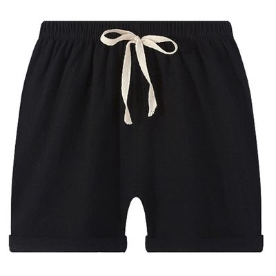 EISHOW 2-7T Toddler 3-Pack Shorts Set Baby Boy Girl Shorts Summer Cotton Linen Solid Color Short Beach Pants with Pocket (Black,4-5Y,4 Years,5 Years)