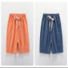 EISHOW 2-7T Toddler 3-Pack Shorts Set Baby Boy Girl Shorts Summer Cotton Linen Solid Color Short Beach Pants with Pocket (Navy,2-3Y,2 Years,3 Years) view 2