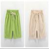 EISHOW 2-7T Toddler 3-Pack Shorts Set Baby Boy Girl Shorts Summer Cotton Linen Solid Color Short Beach Pants with Pocket (Beige,5-6Y,5 Years,6 Years) view 2