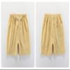 EISHOW 2-7T Toddler 3-Pack Shorts Set Baby Boy Girl Shorts Summer Cotton Linen Solid Color Short Beach Pants with Pocket (Yellow,4-5Y,4 Years,5 Years) view 2