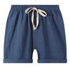 EISHOW 2-7T Toddler 3-Pack Shorts Set Baby Boy Girl Shorts Summer Cotton Linen Solid Color Short Beach Pants with Pocket (3 Pack-Navy&red&Sky Blue,4-5Y,4 Years,5 Years) view 2