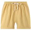 EISHOW 2-7T Toddler 3-Pack Shorts Set Baby Boy Girl Shorts Summer Cotton Linen Solid Color Short Beach Pants with Pocket (Yellow,6-7Y,6 Years,7 Years) view 1