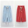 EISHOW 2-7T Toddler 3-Pack Shorts Set Baby Boy Girl Shorts Summer Cotton Linen Solid Color Short Beach Pants with Pocket (Blue,5-6Y,5 Years,6 Years) view 3