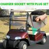 48 Volt Charger Receptacle and Plug for EZGO RXV Golf Cart, 3-Pin Triangle Charger Plug Handle, OEM #604321 611218 view 2
