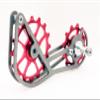 SwishTi Titanium Road Cyclocross Gravel Bicycle Bike Rear Derailleur Oversized Pulley Wheel System Cage OSPW for Shimano Ultegra r8000 r8050 Dura Ace r9100 r9150 11s use (Red) view 1