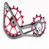 SwishTi Titanium Road Cyclocross Gravel Bicycle Bike Rear Derailleur Oversized Pulley Wheel System Cage OSPW for Shimano Ultegra r8000 r8050 Dura Ace r9100 r9150 11s use (Red) view 2
