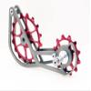 SwishTi Titanium Road Cyclocross Gravel Bicycle Bike Rear Derailleur Oversized Pulley Wheel System Cage OSPW for Shimano Ultegra r8000 r8050 Dura Ace r9100 r9150 11s use (Red) view 3