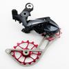SwishTi Titanium Road Cyclocross Gravel Bicycle Bike Rear Derailleur Oversized Pulley Wheel System Cage OSPW for Shimano Ultegra r8000 r8050 Dura Ace r9100 r9150 11s use (Red) view 4