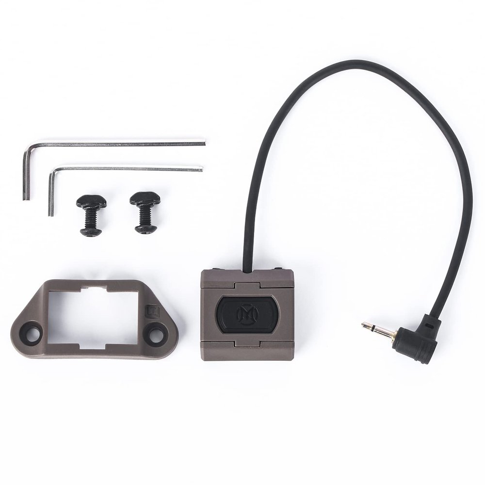 NOBUHIRO Tactical Modular Wire Switch for DBAL PEQ15 Scout Light Weapon Lights, Applicable to 20mm Picatinny Rail, with Conversion Mount Kit for Mlok/Keymod Rail (2.5mm Plug DE)