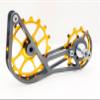 SwishTi Titanium Road Cyclocross Gravel Bicycle Bike Rear Derailleur Oversized Pulley Wheel System Cage OSPW for Shimano Ultegra r8000 r8050 Dura Ace r9100 r9150 11s use (Gold) view 1