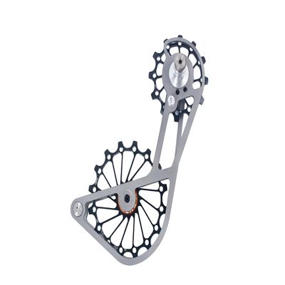 SwishTi Titanium Road Cyclocross Gravel Bicycle Bike Rear Derailleur Oversized Pulley Wheel System Cage OSPW for Shimano Ultegra r8000 r8050 Dura Ace r9100 r9150 11s use (Black)