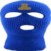 Bear 3 Hole Mask Cute Ski Mask Embroidered Full Face Cover Knitted Beanie Warm Graphic Balaclava Hat (Royal Blue) view 1