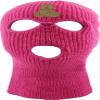 Bear 3 Hole Mask Cute Ski Mask Embroidered Full Face Cover Knitted Beanie Warm Graphic Balaclava Hat (Dark Pink) view 1