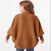 Imily Bela Girls Cardigans Kids Casual Batwing Sleeve Open Front Knitted Sweater Brown view 4