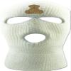 Bear 3 Hole Mask Cute Ski Mask Embroidered Full Face Cover Knitted Beanie Warm Graphic Balaclava Hat (White) view 1