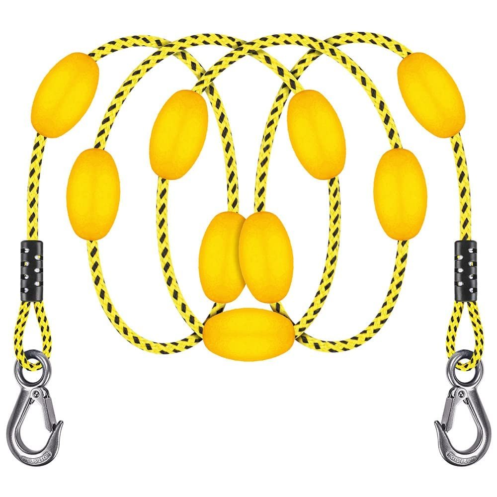 65ft Tow Rope, Boating Tow Ropes for 1-4 Rider Towable Tubes, W/Floats, Stainless Steel Hook at Each end, idear for Water Sports SELEWARE