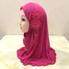 ALEDLE-LIFE Kids Girls Ice Silk Muslim Khimar Hijab Headscarf Elastic Beanie with Crystal Flower Arab Scarf Shawls Neck Wrap Islamic Head Wrap Turban Cap Fashion Rhinestone view 2