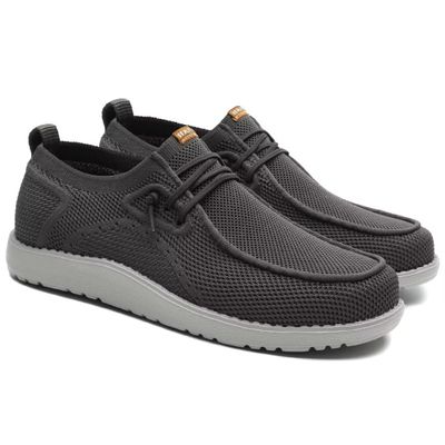 1TAZERO Wide Shoes for Men - Slip on Shoes Wide Width Casual Loafers Walking Shoes Comfortable Orthopedic Shoes for Men with Arch Support for Plantar Fasciitis Gray 15