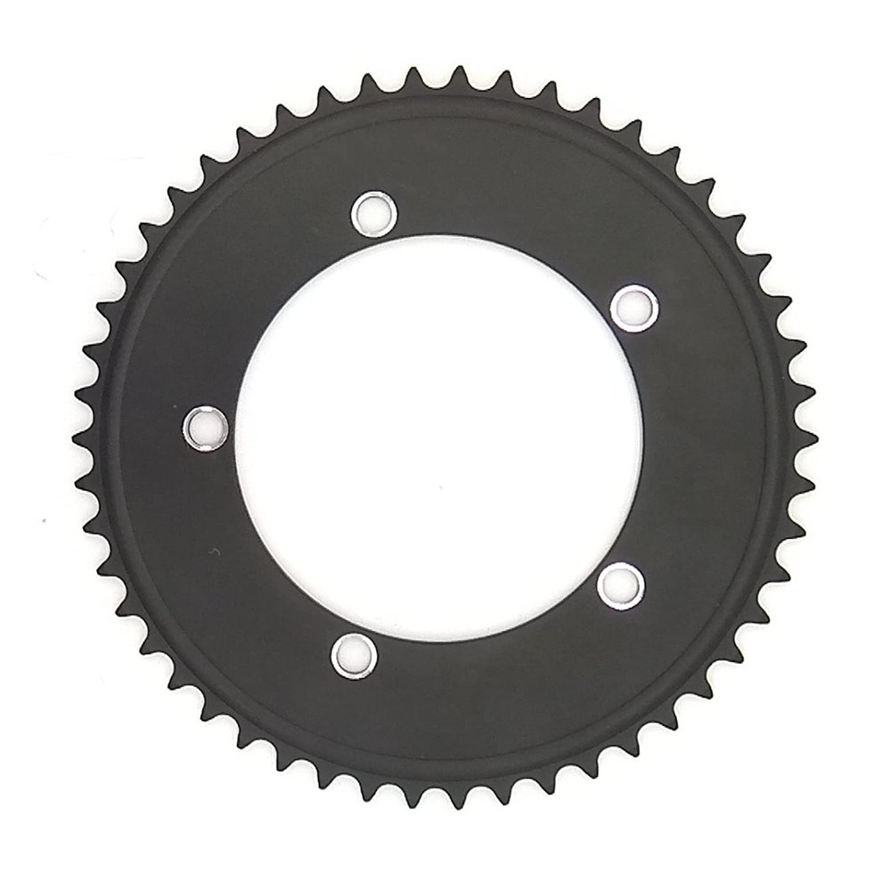 MYEEI MeeyI Bike Chainring 130 BCD Bicycle Chainring 130 BCD Single Speed Chain Ring Fixie Road Track Bike Gear Chainwheel 44T 46T 48T 50T 52T 53T (Color : 130BCD-46T Black)