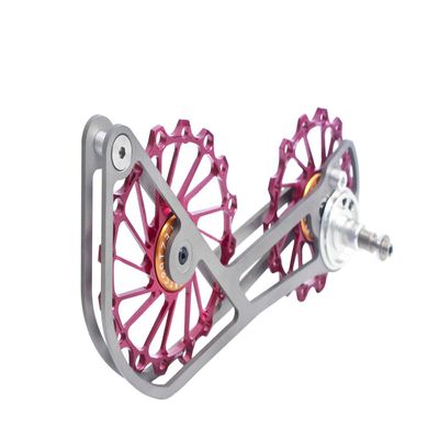 SwishTi Road Cyclocross Gravel eBike Bicycle Bike Rear Derailleur Oversized Pulley Wheel System Cage OSPW Cycling for Sram Red Force Rival Mechanical 10 11 Speed use (Red)