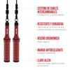 Velites Weighted Jump Rope for Crosstraining, Boxing, MMA & Fitness Earth 2.0. | Maximize your workout | Aluminum Skipping Rope (Red) view 2