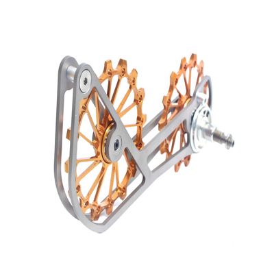 SwishTi Road Cyclocross Gravel eBike Bicycle Bike Rear Derailleur Oversized Pulley Wheel System Cage OSPW Cycling for Sram Red Force Rival Mechanical 10 11 Speed use (Gold)