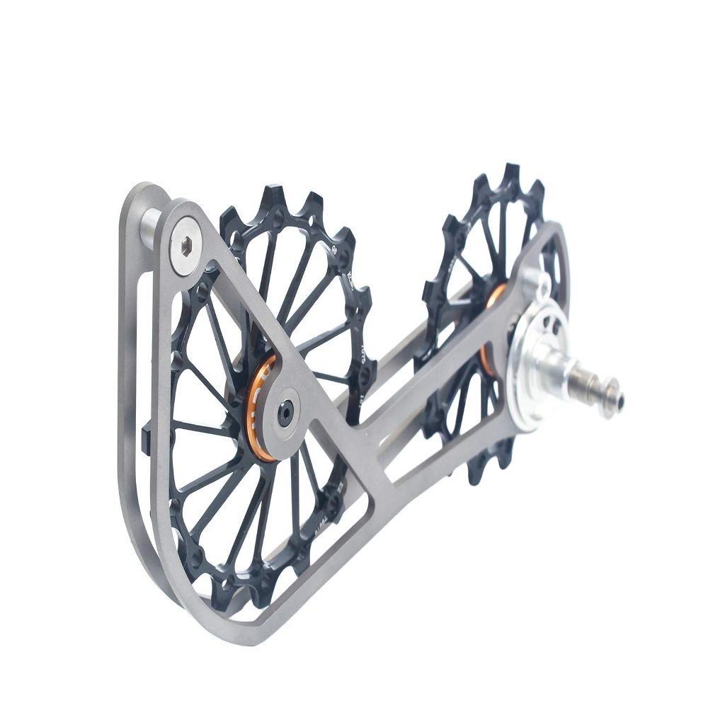 SwishTi Road Cyclocross Gravel eBike Bicycle Bike Rear Derailleur Oversized Pulley Wheel System Cage OSPW Cycling for Sram Red Force Rival Mechanical 10 11 Speed use (Black)