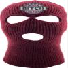 Genuine Made in USA 3-Hole Mask Embroidered Pink Vacation Knitted Ski Mask Warm Graphic Balaclava (Maroon)