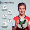 Brisko USA Footy - Size 5 Leather Soccer Ball with Pump - Professional Youth Training Ball (Green) view 4