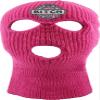Genuine Made in USA 3-Hole Mask Embroidered Pink Vacation Knitted Ski Mask Warm Graphic Balaclava (Dark Pink)