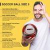 Brisko USA Footy Soccer Ball Size 5 - Hand Stitched, Leather Soccer Ball with Pump - Professional Youth Ball for Training (Red) view 2