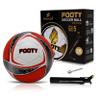 Brisko USA Footy Soccer Ball Size 5 - Hand Stitched, Leather Soccer Ball with Pump - Professional Youth Ball for Training (Red) view 3