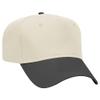 Ashen Fane 5 Panel Solid Cotton Twill Pro Style Mid-Profile Golf Cap, Blk NAT view 1