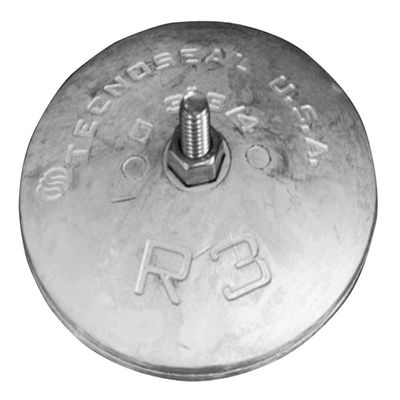 Tecnoseal R3 Rudder Anode - Zinc - 3-3/4" Diameter (Pack of Two - 51616)