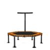 Trampoline Mini Folding Trampoline with Adjustable Armrests, Silent Elastic Rope Bounce Bed, Home Gym Aerobic Training Fitness Equipment, Load-Bearing 300kg (Size : 50in) view 1