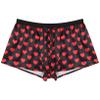 ACSUSS Men's Silk Shorts Frilly Satin Trunk Boxer Briefs Loose Crossdress Underwear Heart Black Medium view 3