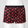 ACSUSS Men's Silk Shorts Frilly Satin Trunk Boxer Briefs Loose Crossdress Underwear Heart Black Medium view 4